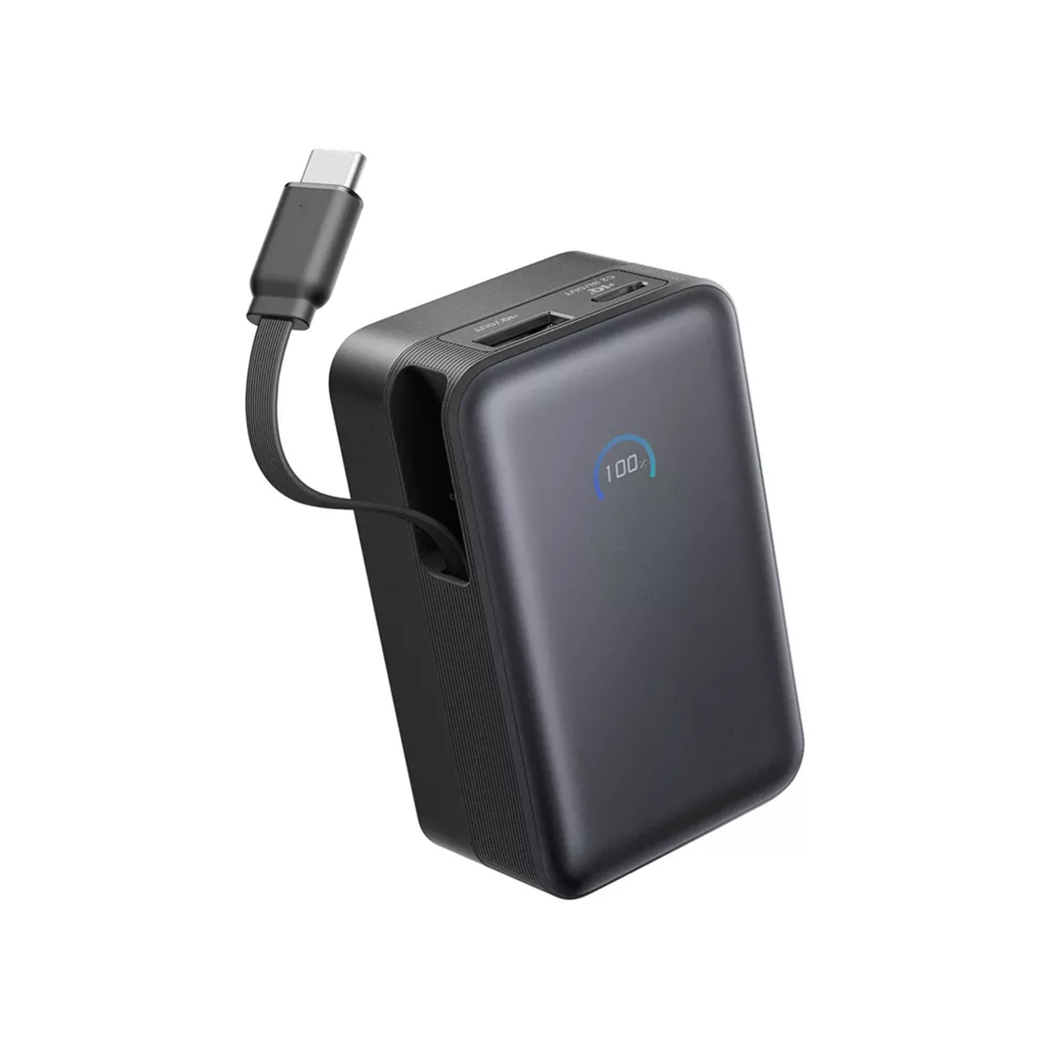 10000mAh 45W Portable Charger With Integrated Retractable USB‑C Cord