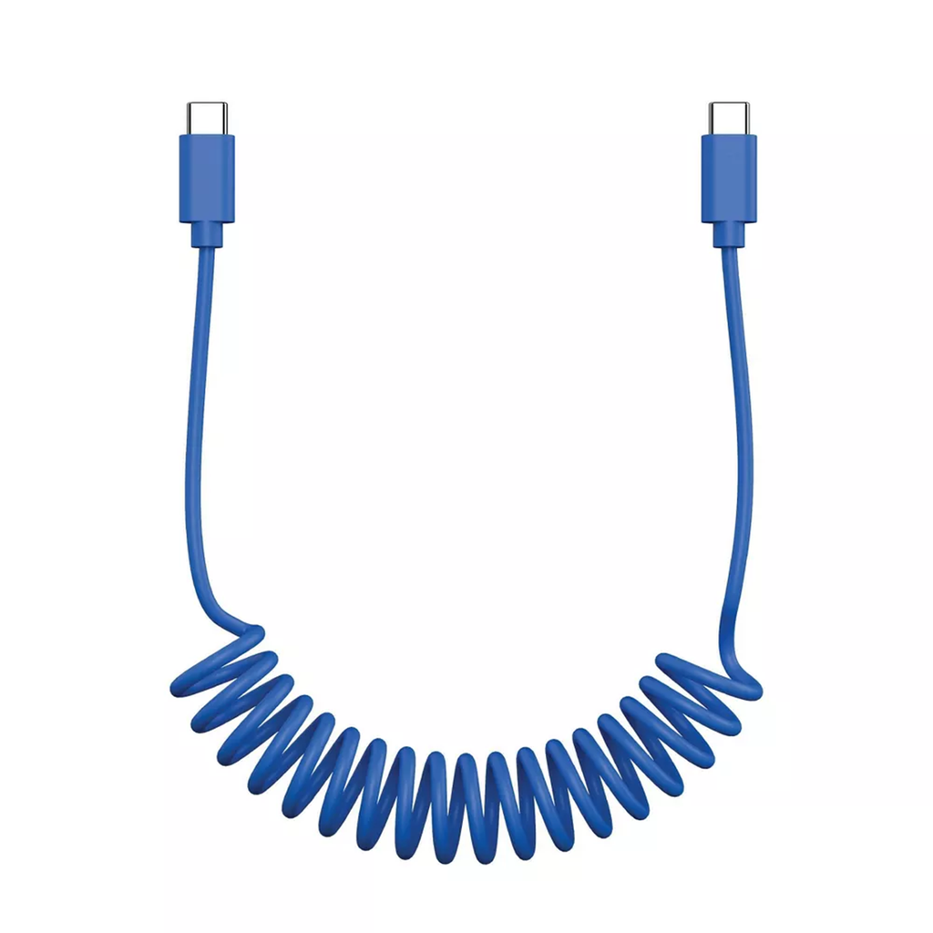 Stretchable Coiled USB‑C To USB‑C Cord 60W Fast Charging Data Sync Wire