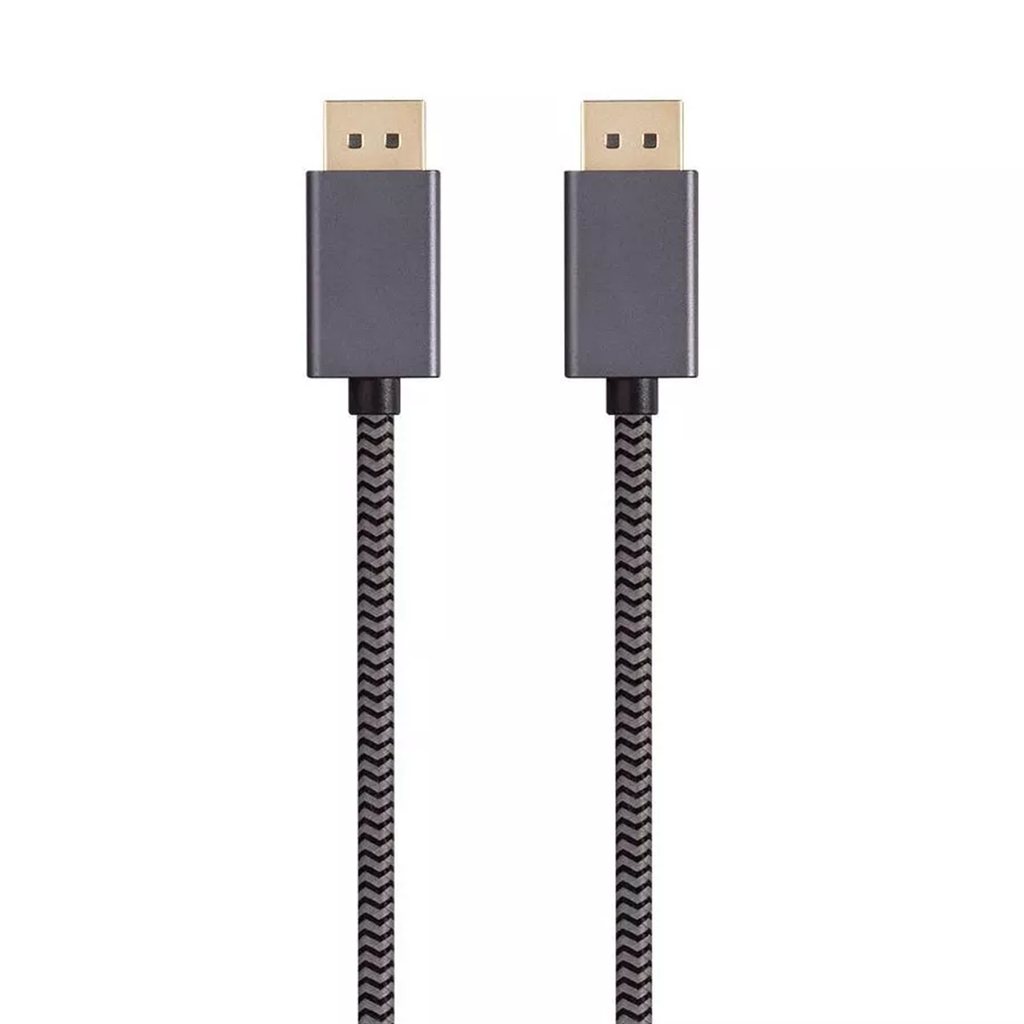 6Ft DisplayPort 1.4 Nylon Braided Video Cable Non‑Locking Plug