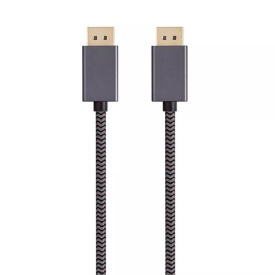 6Ft DisplayPort 1.4 Nylon Braided Video Cable Non‑Locking Plug