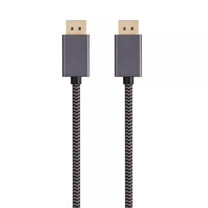 6Ft DisplayPort 1.4 Nylon Braided Video Cable Non‑Locking Plug