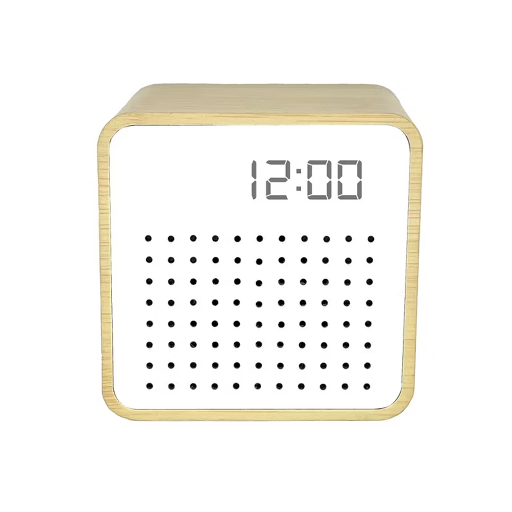 Vintage Compact Bluetooth Speaker Built‑In Alarm Clock With Sound Trigger Display