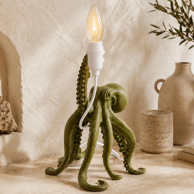 Sculptural Octopus Table Lamp Coastal‑Style Artistic Accent Desk Light