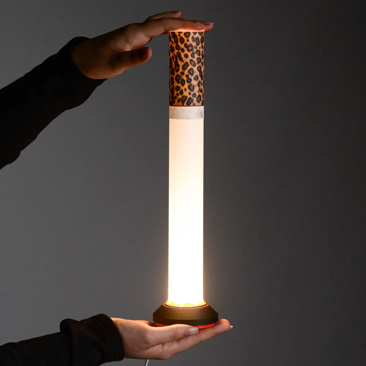 Leopard Print Tube‑Shaped Ambient Lamp Modern Statement Table Night Light