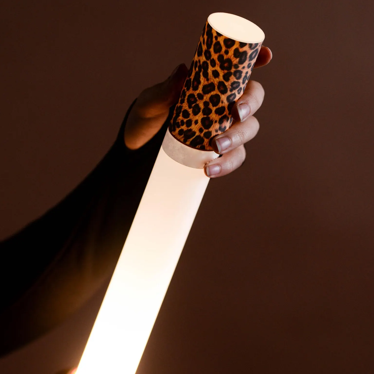 Leopard Print Tube‑Shaped Ambient Lamp Modern Statement Table Night Light