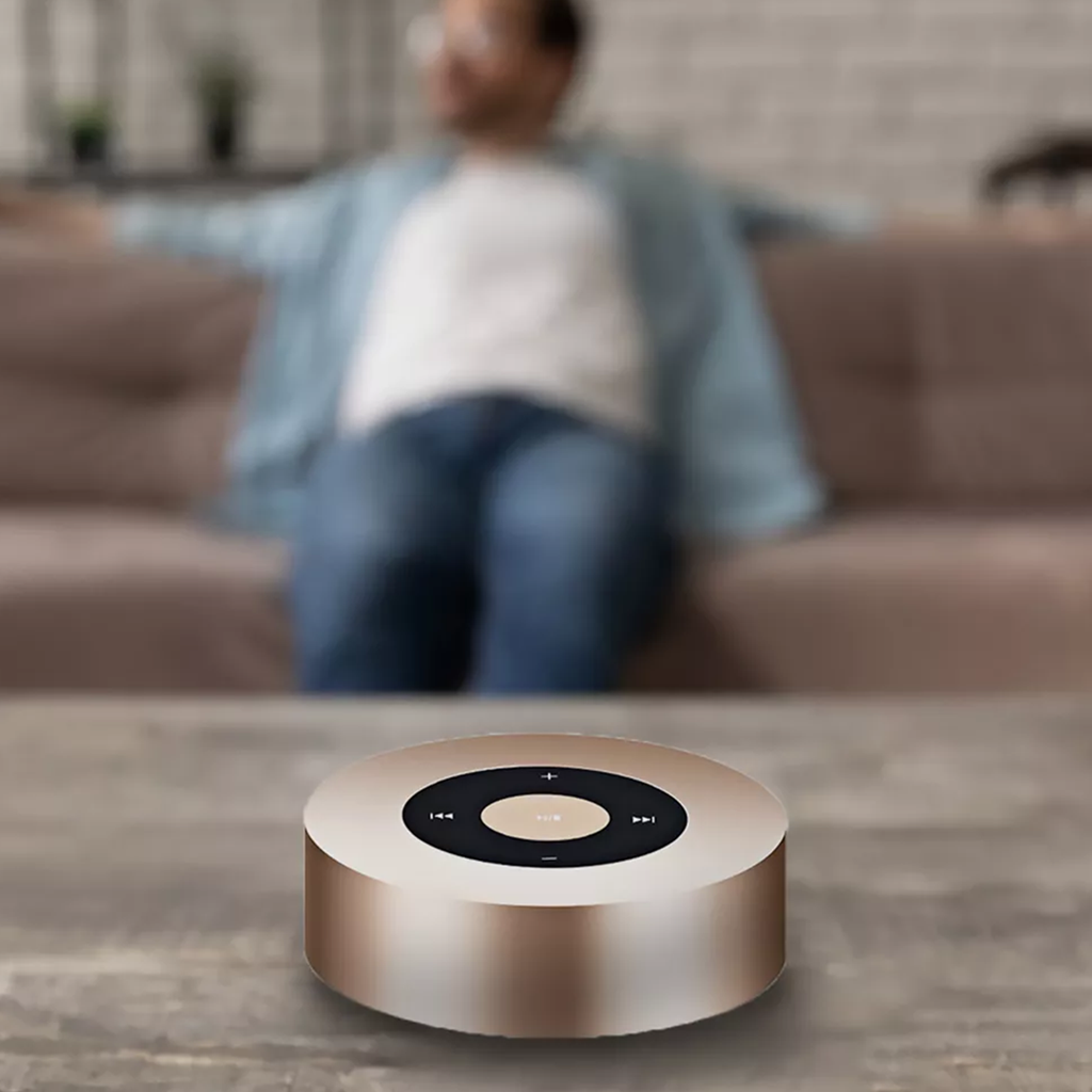 Round Smart Touch Control Portable Bluetooth Speaker With LED Visual Display